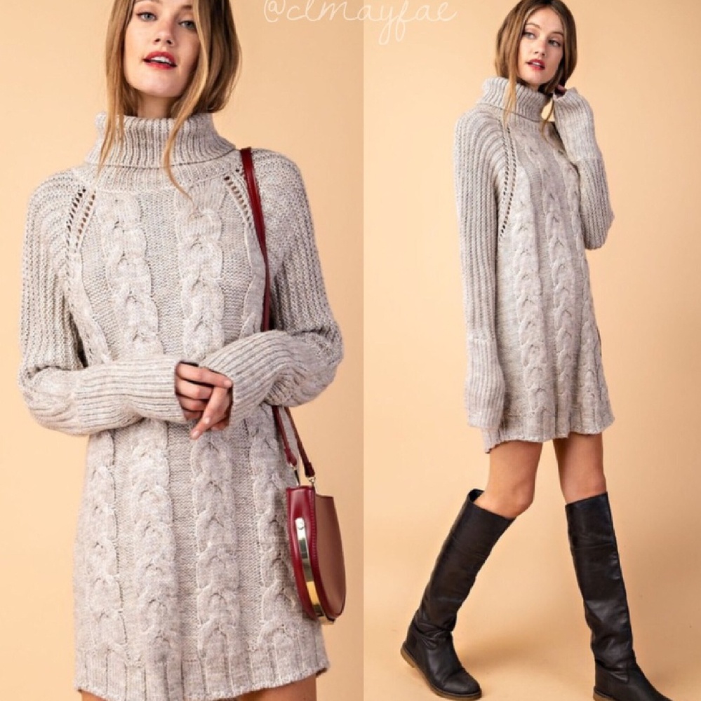 • RP • Clmayfae Beige Sweater Dress M